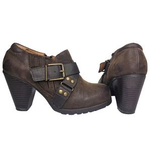 VERY CHERRY Bonnie Bell Brown Ankle Boots Booties 7M